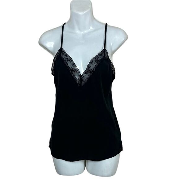 Urban Outfitters Kimichi Blue Black Lace Trimmed Tank size S - Picture 1 of 8
